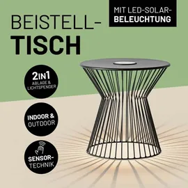 Lumaland Beistelltisch - mit LED, Solar und USB - in- & outdoor - pflegeleicht