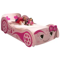 Natur24 Kinderbett Bett Einzelbett Autobett MDF Rosa 90x200cm rosa