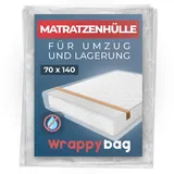 Wrappybag – Matratzenhülle Wasserdicht – Schutzhülle für Matratzen – Matratzenaufbewahrungshülle für Umzug, Lagerung & Transport – 70x140 cm