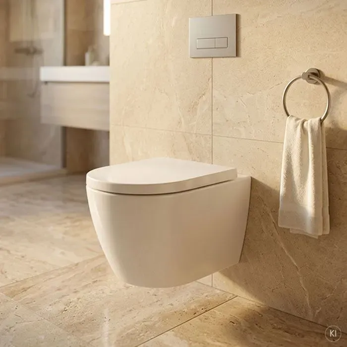 CARLDIX x LAUFEN Wand-WC Set spülrandlos A91004000101  Weiß, mit WC-Sitz, Absenkautomatik