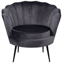 VCM Calais Sessel Velour dunkelgrau.