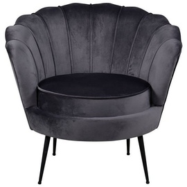 VCM Calais Sessel Velour dunkelgrau.