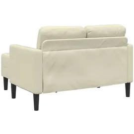 vidaXL 2-Sitzer-Sofa mit Chaiselongue L-Form Creme 125 cm Kunstleder