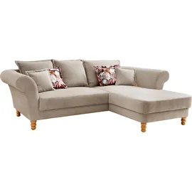 Home Affaire Ecksofa HOME AFFAIRE "Tassilo Mega Polsterecke mit Kaltschaum im Sitz, bequem, L-Form", grün (hellgrün), B:262cm H:95cm T:198cm, 100% Polyester, Sofas, Ecksofa