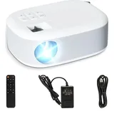 LQWELL Mini Beamer, Tragbarer Projektor, Full HD 1080P, 15000L Videoprojektor, für Heimkino/XBOX/PS5/PS4/PC/Handy, Kompatibel mit HD/USB/AV/Headphone
