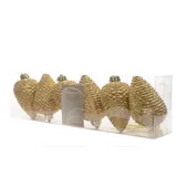 Christmas Decorations Kaemingk Christbaumschmuck Zapfen Bruchfest 4,5 cm 8-cf. 6 Stück. Gold