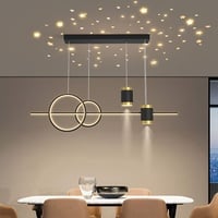 DDYY 100cm Esszimmerlampen Esstischlampe LED Pendelleuchten Höhenverstellbar Designer Hängeleuchte Dimmbar Mit Fernbedienung LED Hängelampe Wohnzimmer Esstisch Küchen Lampen Schwarz [Energieklasse F]