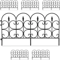 Relaxdays 60 TLG. Beetzaun Set aus wetterfestem Kunststoff, 30cm hoch, schöner Dekozaun, mit Erdspießen, 40m Zierzaun, schwarz