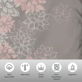 OTTO home Susan Blumen Rosa 155 x 220 cm + 2 x 80 x 80 cm