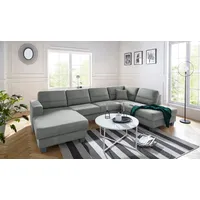 Wohnlandschaft TRENDMANUFAKTUR "Chamber, zeitlos&modern, hoher Sitzkomfort, Breite 310cm, U-Form", grau (silbergrau), B:310cm H:85cm T:203cm, Sofas, Wohnlandschaft, wahlweise mit Schlaffunktion