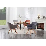 Livetastic Armlehnstuhl, Braun, Holz, Metall, Textil, Eiche, Pappel, massiv, Sperrholz, U-Form, 61x85.5x63.5 cm, Sitzfläche 360° drehbar, Esszimmer, Stühle, Esszimmerstühle, Armlehnenstühle