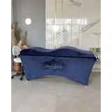 Untitled Wave Matratze und Liegebezug Set mit Memory Foam 190x70 cm für Kosmetikliege, Massageliege, mit Bezug aus Velours - Sapphire blau