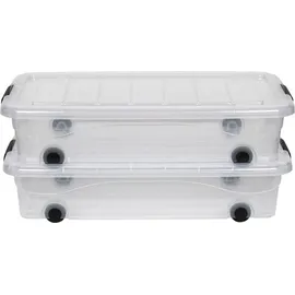 Kreher Technik Unterbettbox 78 x 39,4 x 17,7 cm 2-tlg. Transparent
