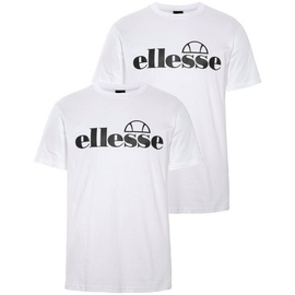 Ellesse T-Shirt, FUENTI, 2er Pack - Oberteil, Baumwolle, Rundhals, kurz, Logo, einfarbig Weiß XS