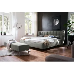 KAWOLA Bett SOFIA Polsterbett Stoff dunkelgrau 180x200cm