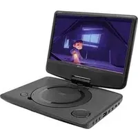Caliber MPD125 Tragbarer DVD-Player 25.4 cm 10 Zoll inkl. 12V Kfz-Anschlusskabel, Akkubetrieb Schwarz