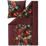 ESTELLA Mako-Satin Bettwäsche Traumstoff Raphaela Bordeaux 1 Bettbezug 135 x 200 cm + 1 Kissenbezug 80 x 80 cm