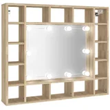 vidaXL Spiegelschrank mit LED Sonoma-Eiche 91x15x76,5 cm
