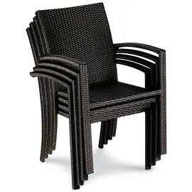 BEST Freizeitmöbel Samoa Stapelsessel 57 x 63 x 88 cm mocca