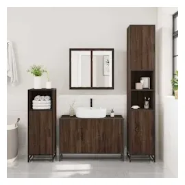 vidaXL Waschbeckenunterschrank Braun Eichen-Optik 90x33x60 cm