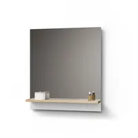 Livinity® BADSPIEGEL, Weiß, Eiche Artisan, Rechteckig, 60x67x14 cm, Badezimmer,