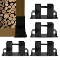 Baumarktplus Holzstapelhilfe 4er Set Stahl 34 x 10 cm schwarz