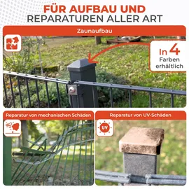 qualinos Pfostenkappe 60×40 mm Runddach Anthrazit 7016 für Zaunpfosten Rechteckrohr UV-stabilisiert Made in Germany