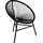 vidaXL Garten-Mondstuhl Poly Rattan Schwarz