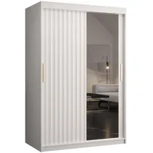 abiks möbel Schwebetürenschrank RIFLO WAVE 120 x 200 x 62 cm Weiß