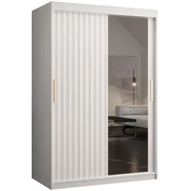 abiks möbel Schwebetürenschrank RIFLO WAVE 120 x 200 x 62 cm Weiß