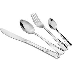 cofi1453® 30 teilig Besteckset Elegant-Design langlebig Messer Gabel Löffel Teelöffel Mirror Motiv 1