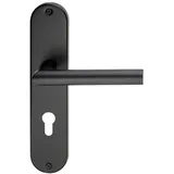 Meintürgriff Drückergarnitur Liverpool Edelstahl Schwarz Renovierungsschild Langschild Türdrücker Griff, PZ-