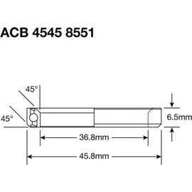Enduro Bearings Lenklager ACB 4545 150 45° 36,8 x 45,8 x 6,5 mm Silver
