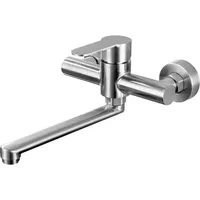 FOREHILL Wandarmatur für die Küche, 360° schwenkbarer Spültischmischer, Küchenarmatur aus gebürstetem Edelstahl 304