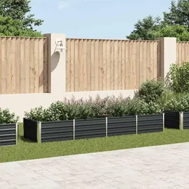 vidaXL Garten-Hochbeet verzinkter Stahl rechteckig 320 x 80 x 45 cm Anthrazit 