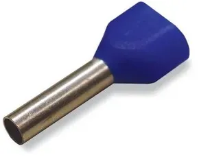 Wago 216-1545 Twin-Aderendhülse, HÜLSE FÜR 2x2,5mm2/AWG14, mit Kunststoffkragen, blau 2161545 - 500 Stück