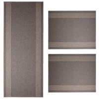 Floordirekt Bettumrandung | Natura | Sisal-Optik | 3-teilig | Schalldämmend | Grau-Beige