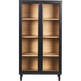 Beliani Vitrine Tingledale 80 x 40 x 151 cm Schwarz/Braun