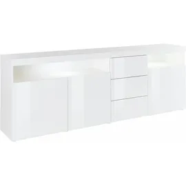 borchardt Möbel Sideboard 200 x 72 x 35 cm Weiß / Glänzend
