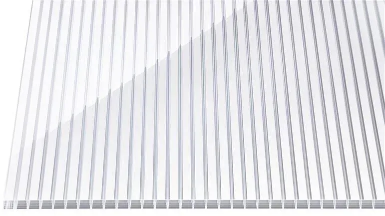 Doppelstegplatten 16 mm Klar Weiß – Gestreift Polycarbonat 980 x 3000