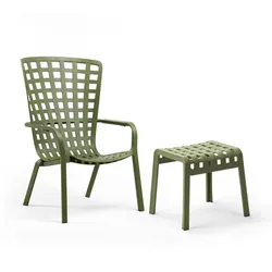 Nardi - Folio verstellbarer Outdoor-Sessel + Poggio Hocker, agave