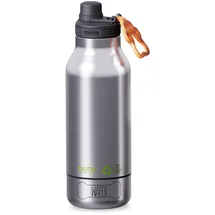 ASOBU - Dog Bowl Buddy - recycelte Edelstahlflasche mit 2 Näpfen Silber