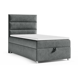Best For Home Boxspringbett mit Bettkasten Trinity K4-Single Bonellfederkern inkl. Topper (Graphit, 100x200)