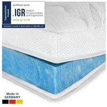 AM Qualitätsmatratzen Premium Gel Topper 140 x 210 cm weiß