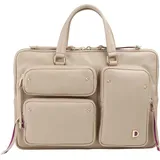 Dudu Pocket Aktentasche Leder 36 cm Laptopfach beige