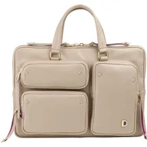 Dudu Pocket Aktentasche Leder 36 cm Laptopfach beige