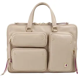 Dudu Pocket Aktentasche Leder 36 cm Laptopfach beige