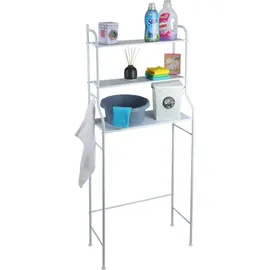 Storage Solutions - Metall Badregal - weiß - 62x25x155 cm - 3 Ablagen mit Haken