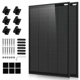 ECO-WORTHY 400W Leichte Solarmodul 2×200 W Solarmodul mit Halterung, N-Typ, 18BB, 25% Wirkungsgrad, kompatibel mit 12V/24V netzunabhängigen Systemen, geeignet für Balkon, Garten, Dach und Wohnmobil