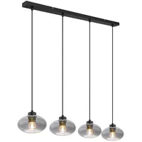 GLOBO Pendelleuchte 4 flammig Esstischleuchte Retro Hängelampe Wohnzimmer Glas